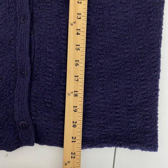 Eileen Fisher Boucle Purple Wool Blend Mock Neck Cardigan Knit Jacket Sz Medium - Picture 9 of 9